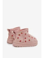 Detské snehové topánky s jahodami Gracina - ružové Detské snehové topánky s jahodami Gracina - ružové