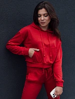 TRENDHOOD dámska mikina s kapucňou červená FashionStreet BY1312