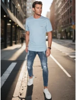 Pánske vyšívané tričko modré FashionStreet RX5639 Pánske vyšívané tričko modré FashionStreet RX5639