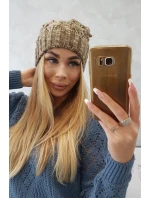 Fleecová čiapka Roksana K209 cappucino+light khaki
