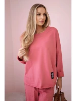 Bavlněná mikina kalhoty set malina Bavlněná mikina kalhoty set malina