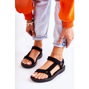 Dámské semišové sportovní sandály Černá Harris