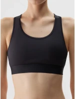 Dámska športová podprsenka s nízkou oporou z recyklovaných materiálov 4F - čierna Dámska športová podprsenka s nízkou oporou z recyklovaných materiálov 4F - čierna