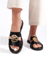 Módne čierne dámske ponožky s plochým podpätkom Módne čierne dámske ponožky s plochým podpätkom