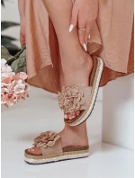 Dámské květinové žabky khaki Dstreet model 21989013 - FashionStreet