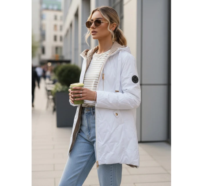 Dámská prošívaná přechodová bunda bílá Dstreet model 21996006 - FashionStreet