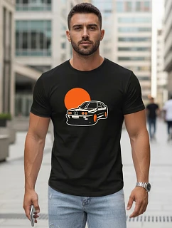 Pánske tričko s potlačou auta čierne FashionStreet NX5091R