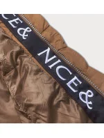 Hnedá dámska páperová bunda pre prechodné obdobie (2M-001)