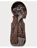 Tenká obojstranná vesta v čokoládovej farbe s leopardím vzorom (B6065/B6066-14) Tenká obojstranná vesta v čokoládovej farbe s leopardím vzorom (B6065/B6066-14)