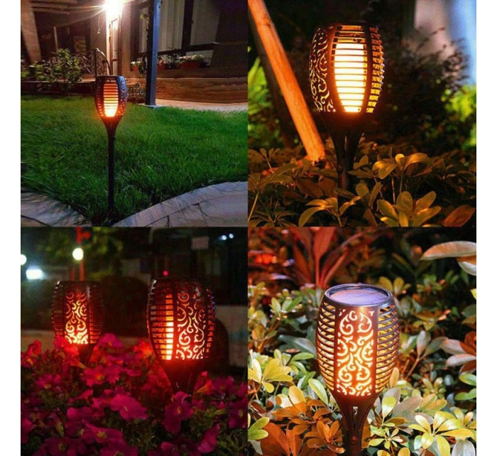 SOLÁRNA LAMPA TANCUJÚCE PLAMENE 10X10X79CM 36 LED