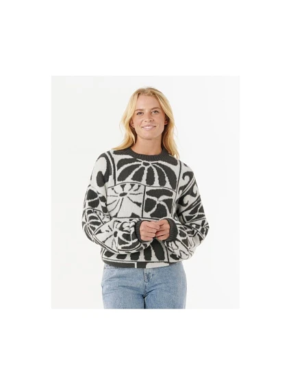 Svetre RIP CURL AOTS-TY WILLIAMS JACQUARD CREW, čierny Svetre RIP CURL AOTS-TY WILLIAMS JACQUARD CREW, čierny