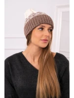 Dámska čiapka Samara K346 cappuccino+ecru