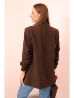 Elegantní sako s klopami hnědé