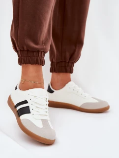 Niskie Sneakersy Damskie Z Eko Skóry Białe Nonalorin