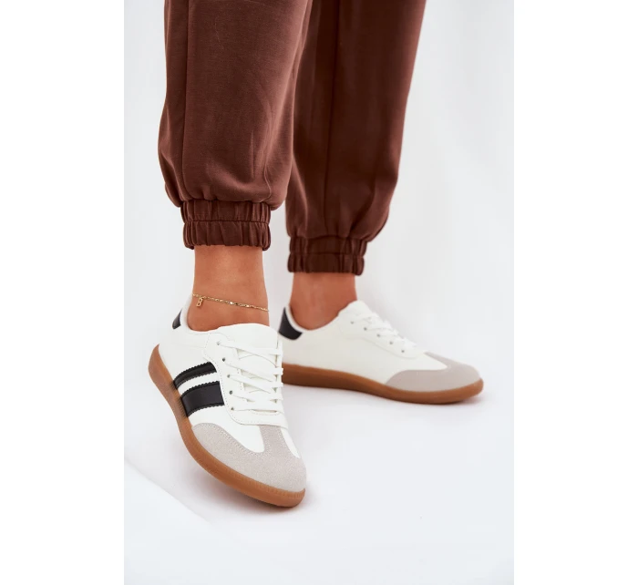 Niskie Sneakersy Damskie Z Eko Skóry Białe Nonalorin