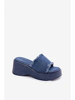 Dámské platformové sandály s džínovým vzorem Virelia Dámské platformové sandály s džínovým vzorem Virelia