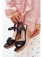Dámské sandály na platformě Černé Clarabella
