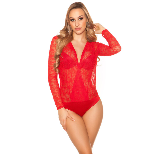 Sexy Longsleeve Lace Body With model 19600893 Back - Style fashion
