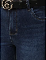 Jeansy damskie z paskiem niebieskie model 22554699 - FashionStreet