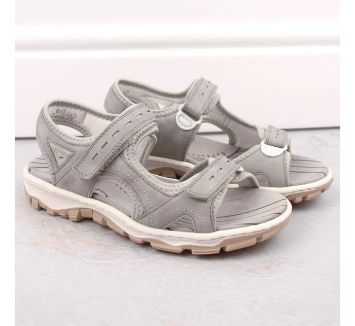 Pohodlné sandále Rieker W RKR674 sivé