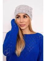 Fleecová čepice Sonia model 18749883 světle šedá - K-Fashion Fleecová čepice Sonia model 18749883 světle šedá - K-Fashion