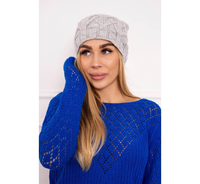 Fleecová čepice Sonia model 18749883 světle šedá - K-Fashion Fleecová čepice Sonia model 18749883 světle šedá - K-Fashion
