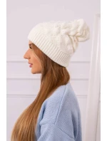 Dámská čepice ecru model 18751879 - K-Fashion Dámská čepice ecru model 18751879 - K-Fashion
