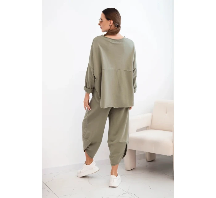 Bavlnená mikina + nohavice svetlej khaki farby Bavlnená mikina + nohavice svetlej khaki farby