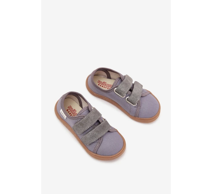 Kapcie Barefoot Chłopięce Gładkie Milami Szare Saphira