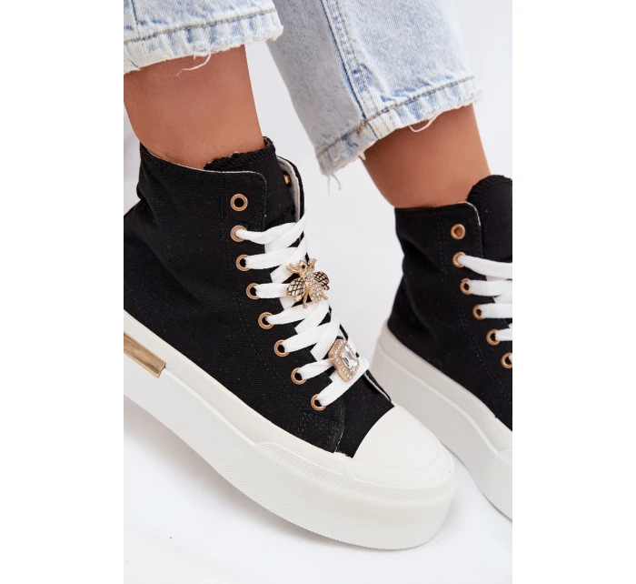 Dámské tenisky na platformě s přezkami černé Gracella Dámské tenisky na platformě s přezkami černé Gracella