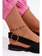 Balerínky so zlatou prackou Eco Suede Black Palerra Balerínky so zlatou prackou Eco Suede Black Palerra