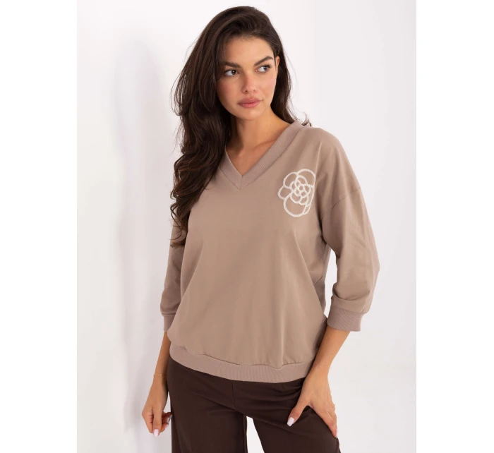 Bluzka RV BZ model 21393103 ciemny bezowy - FPrice Bluzka RV BZ model 21393103 ciemny bezowy - FPrice