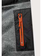Čierno-grafitová pánska bunda s neónovými zipsami (8M907-392)