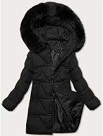 Černá dámská zimní bunda s kapucí model 22041631 - J.STYLE Černá dámská zimní bunda s kapucí model 22041631 - J.STYLE