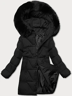 Černá dámská zimní bunda s kapucí model 22041631 - J.STYLE
