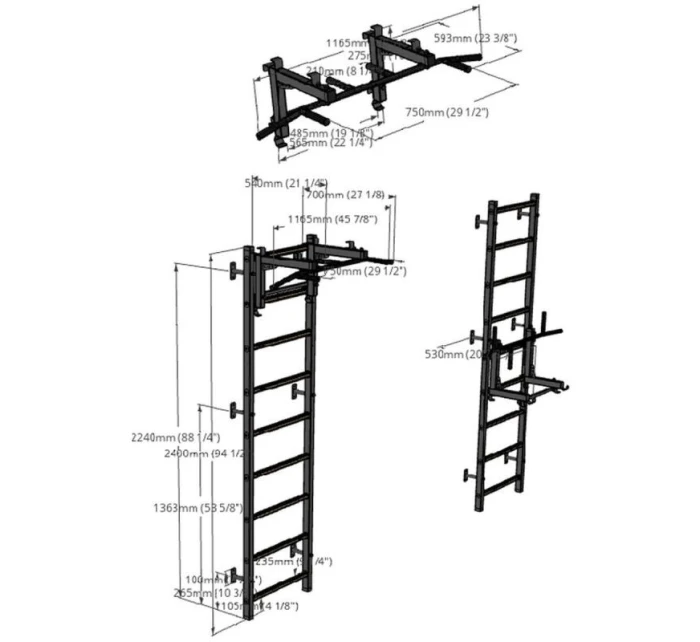 GYMNASTICKÝ REBRÍK S NASTAVITEĽNOU KOVOVOU TYČOU 731W BENCHK