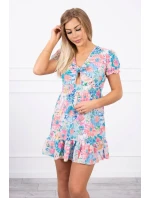 Květinové šaty s výstřihem do V pudrově růžové Květinové šaty s výstřihem do V pudrově růžové