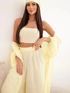Dámsky viskózový 4-dielny set v žltej farbe v boho štýle