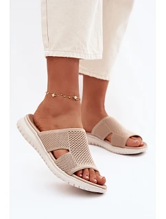 Dámské pantofle Sergio Leone KL064 Béžové