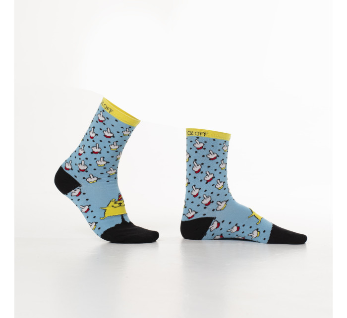 Modré dámske ponožky so vzormi