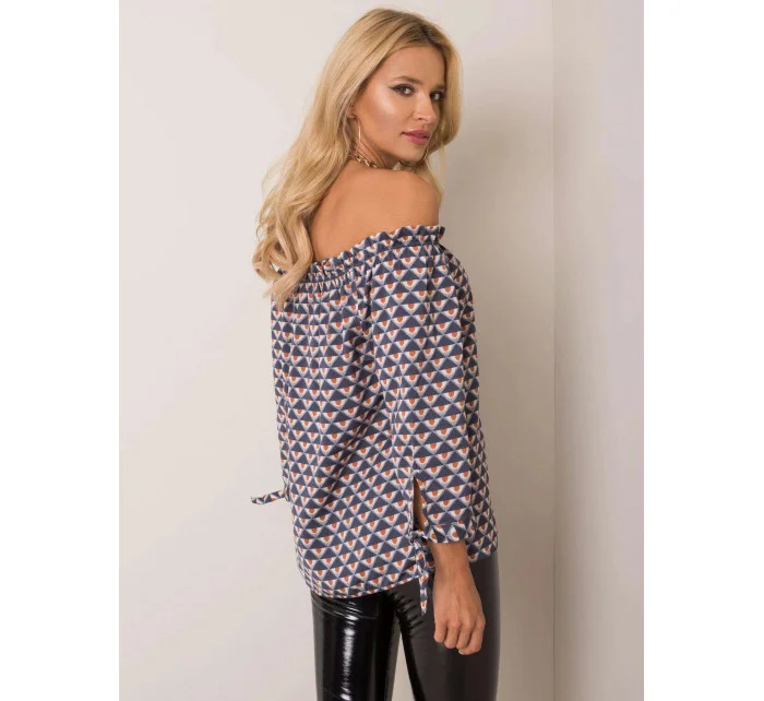 Blúzka D52211W10987B tmavomodrá - FPrice