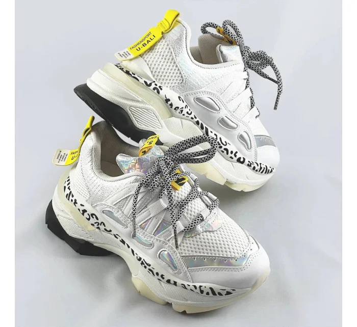 Biele dámske seakersy s panterím vzorom (BX1827-SP)