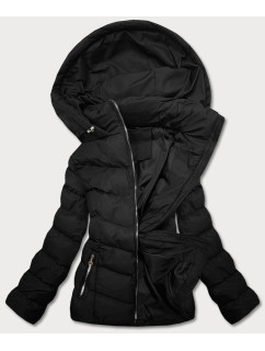 Krátka čierna dámska zimná páperová bunda (5M726-392)