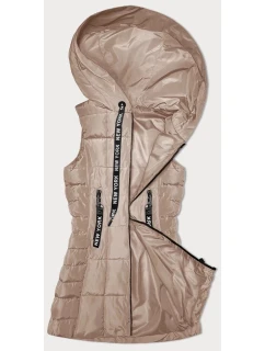 Svetlo béžová dámska vesta s kapucňou S'West (B8226-51)