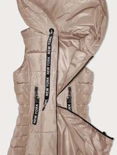 Svetlo béžová dámska vesta s kapucňou S'West (B8226-51)
