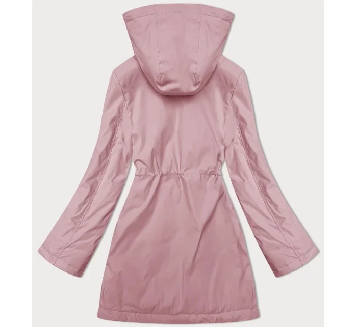 Tenká růžová bunda s kapucí model 19456819 - S'WEST Tenká růžová bunda s kapucí model 19456819 - S'WEST