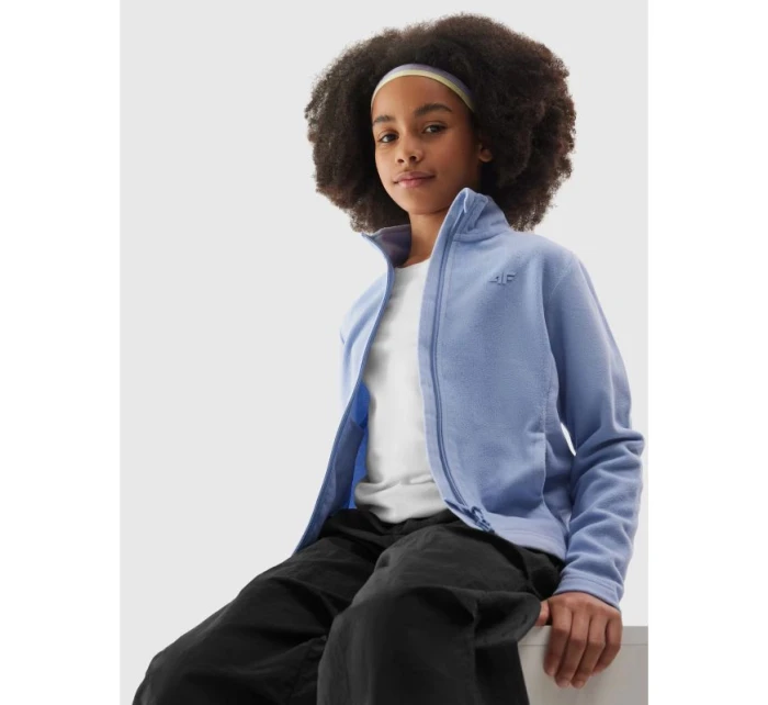 4F Junior dievčenský fleece s pravidelným golierom 4FJWSS24TFLEF166-32S 4F Junior dievčenský fleece s pravidelným golierom 4FJWSS24TFLEF166-32S