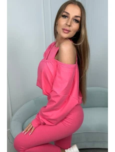 3-dielna sada mikina + top + legíny malinová