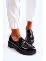 Lakierowane Półbuty Ze Srebrną Ozdobą Czarne Lemar Hestill