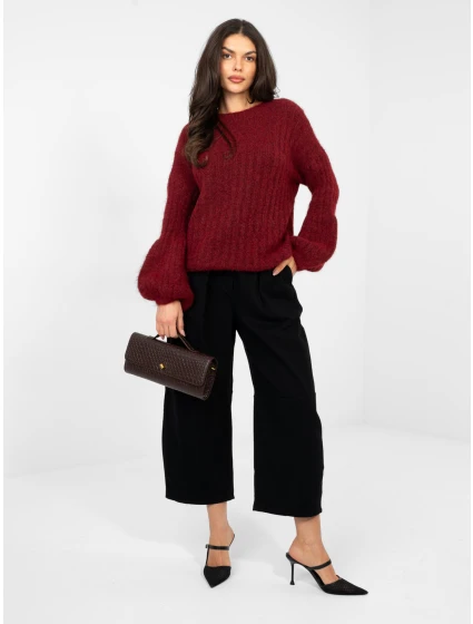 Sweter MI SW model 21958566 bordowy - FPrice Sweter MI SW model 21958566 bordowy - FPrice